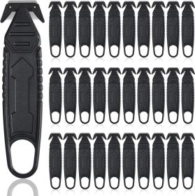 30 Pcs Safety Box Cutter Knife of Stainless Steel Concealed Blade Package Opener with Tape Splitter for Carton Cardboard Wrap Letter Work Bag Str